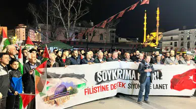 Teravih sonrası Elazığlılar İsrail Protestosunda