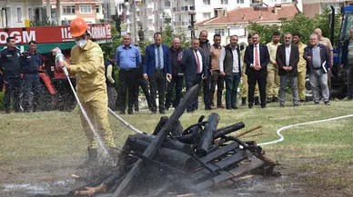 Boyabat'ta orman yangınlarına müdahale için köylere su tankeri dağıtıldı