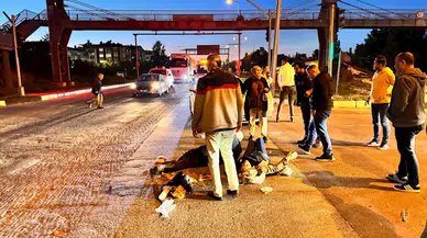 Futbolcu eşinin kullandığı otomobil, üst geçidin altında yayalara çarptı: 2 yaralı