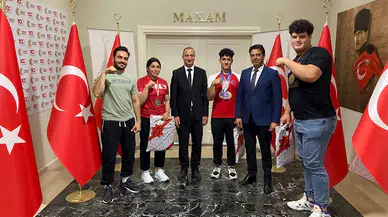 Şampiyonlardan Kaymakam Akyüz’e ziyaret 