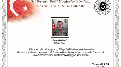 Pençe- Kaplan Operasyonu bölgesinde silah kazası sonucu 1 asker şehit oldu