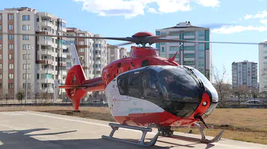 Boynuna ip dolanan Muhammed Asaf, ambulans helikopterle sevk edildi