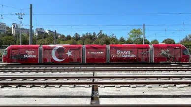 Samsun tramvayları 19 Mayıs’a özel giyindi