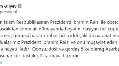 Aliyev: İran’a her türlü desteğe hazırız 