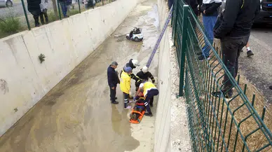 Tekirdağ'da elektrikli bisikletiyle nehir yatağına düşen kadın, yaralandı