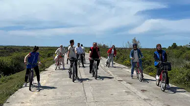 Bafra Kuş Cenneti'nde bisiklet turu düzenlendi