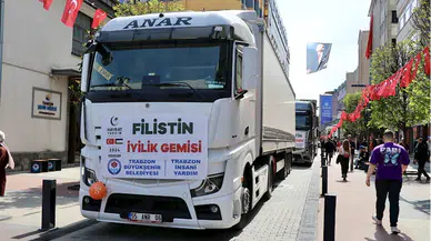 Trabzon'dan Filistin'e yardım tırları yola çıktı 