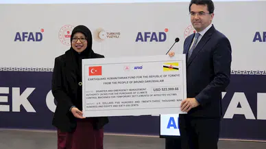 Brunei Darüsselam'dan AFAD'a 523 bin 980 dolarlık deprem yardımı