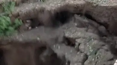 Kanaldaki obruk oluşumu saniye saniye görüntülendi