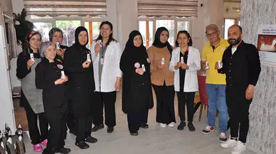 Gümüşhacıköy'de farkındalık için tuzluklara "siyah kurdele" takıldı