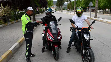 Gümüşhacıköy'de motosikletlere yönelik denetim yapıldı