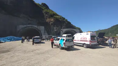 Trabzon'da tünel inşaatında iskele çöktü: 1 işçi yaralı