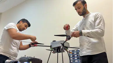 Bartın'da iki arkadaşın TEKNOFEST için ürettiği insansız hava aracı girişime dönüştü