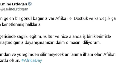Emine Erdoğan'dan 'Afrika Günü' mesajı