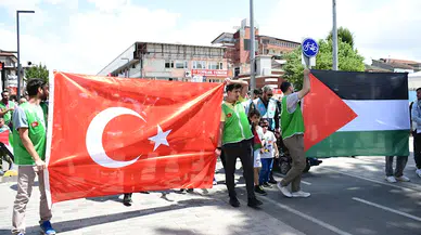 Düzce'de "Gazze'yi Unutma" yürüyüşü düzenlendi