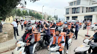 Motosiklet kazasında ölen Zeynel'i, motokurye arkadaşları konvoyla uğurladı