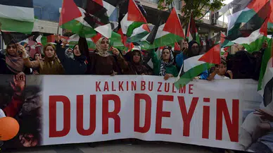 İsrail'in Refah'a düzenlediği saldırı Batman'da protesto edildi