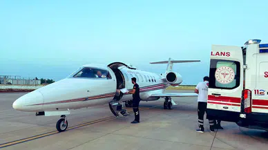 Karaciğer yetmezliği bulunan 4 yaşındaki Asmin, Mardin'den ambulans uçakla Ankara'ya sevk edildi