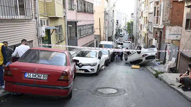 İstanbul-Şişli'de kontrolden çıkan otomobil takla attı