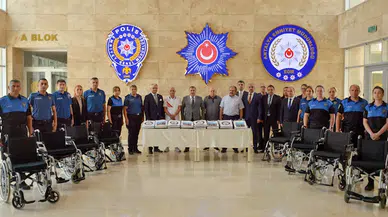 Gurbetçilerden tekerlekli sandalye hediyesi