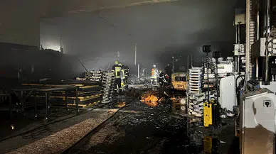 Kayseri'de soba imalathanesinde yangın