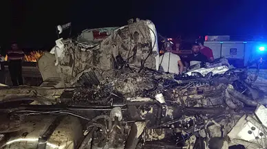 Mardin’de kontrolden çıkan TIR devrildi: 2 yaralı