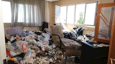 Yalnız yaşadığı evden 3 kamyon çöp çıktı