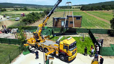 Edirne'de 'tiny house'ların kaldırılmasına başlandı
