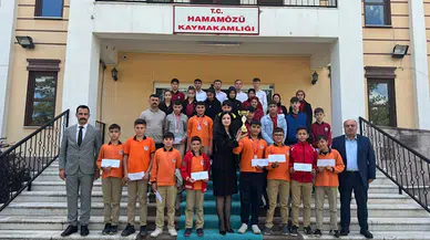 Başarılı okçuluk sporcularından Hamamözü Kaymakamı Erdoğan'a ziyaret