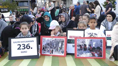 Ordu'da Filistin'e destek için oturma eylemi 