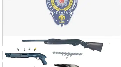 Kilis’te, ruhsatsız silah ve mermi ele geçti