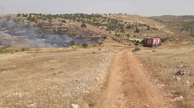 Mardin’de çıkan örtü yangını, büyümeden söndürüldü