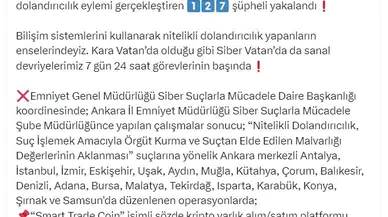 Ankara merkezli 21 ilde kripto varlık dolandırıcılarına operasyon: 127 gözaltı