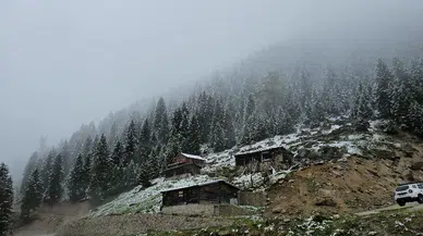Rize'in yüksek kesimleri beyaza büründü