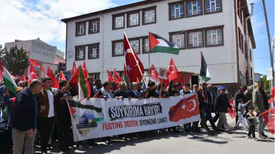 Gümüşhane'de İsrail'in Filistin'e yönelik saldırıları protesto edildi