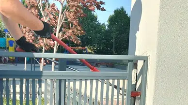 Bolu'da site içinde yakalanan yılan doğaya salındı