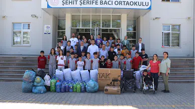 Kastamonu'da ortaokul öğrencileri topladıkları mavi kapaklarla engellilere umut oluyor