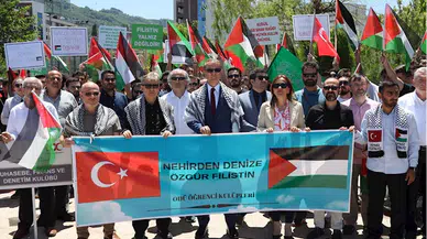 Ordu Üniversitesinde Filistin'e destek yürüyüşü düzenlendi