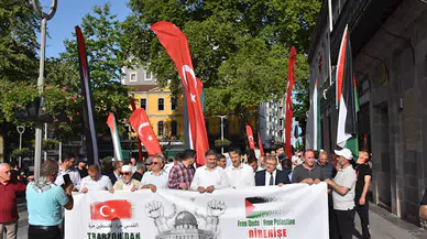 Trabzon'da Filistin'e destek yürüyüşü yapıldı