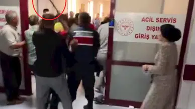 Diyarbakır'da husumetlilerin hastane acilinde devam eden miras kavgası kamerada