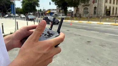 Edirne'de polisten bayram öncesi dron destekli denetim