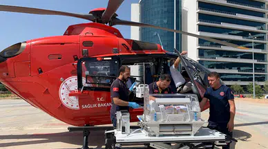 Ambulans helikopter, 1 günlük Simge bebek için havalandı