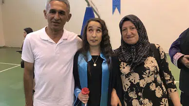 Görme engelli Semiha'nın mezuniyet sevinci 