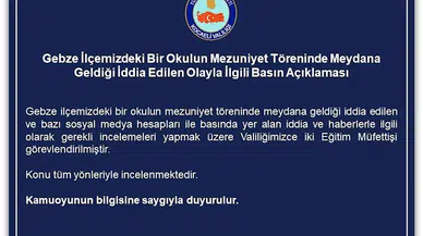 Kocaeli Valiliği’nden, ‘uygunsuz kıyafet’ gerekçesiyle öğrencilerin mezuniyet törenine alınmamasına inceleme