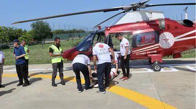 Ambulans helikopterler rahatsızlanan hamile kadın için havalandı