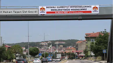 Havza Belediyesinden gurbetçilere pankartlı karşılama