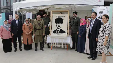Samsun'da 155 bin ilmekle Atatürk'ün kilim portresi oluşturuldu