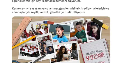 Cumhurbaşkanı Erdoğan: Karne sevinci yaşayan yavrularımızı tebrik ediyorum