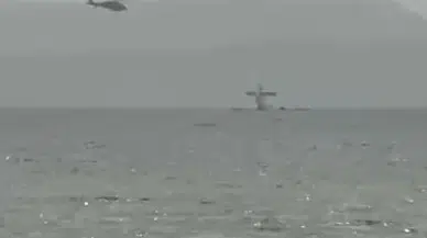 Aydın'da yangın söndürme uçağının burun kısmı su aldığı Bafa Gölü'ne battı