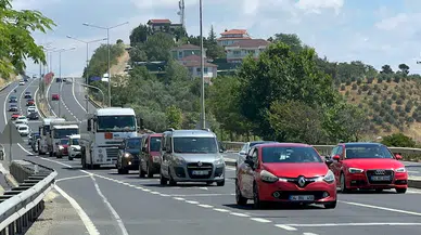 İstanbul-Tekirdağ yolunda trafik yoğunluğu